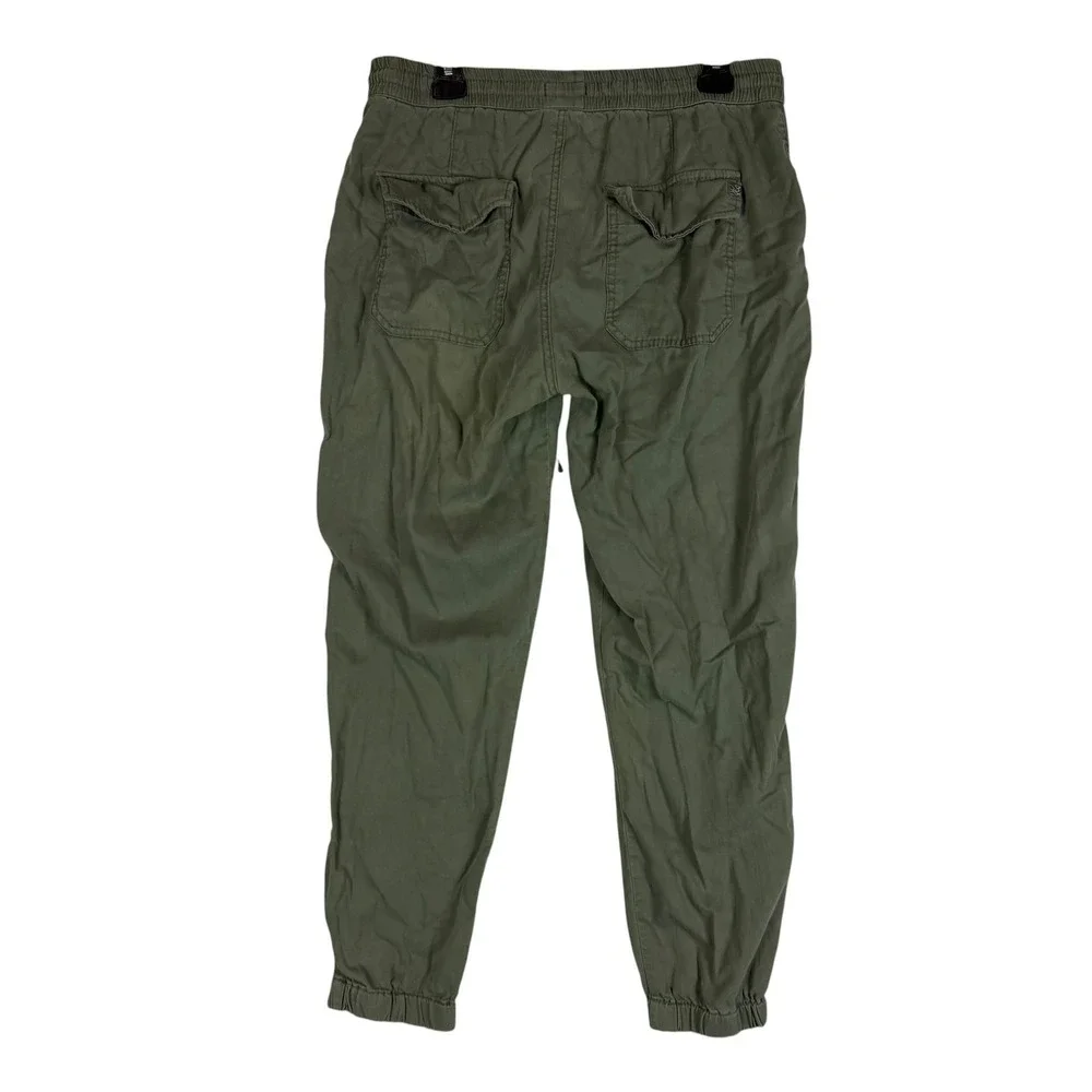 Supplies Pants Mens Large Green Canvas‎ Jogger Elastic Waist Cuffed Casual